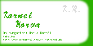 kornel morva business card